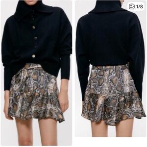 Zara Snake Print Mini Skort size small